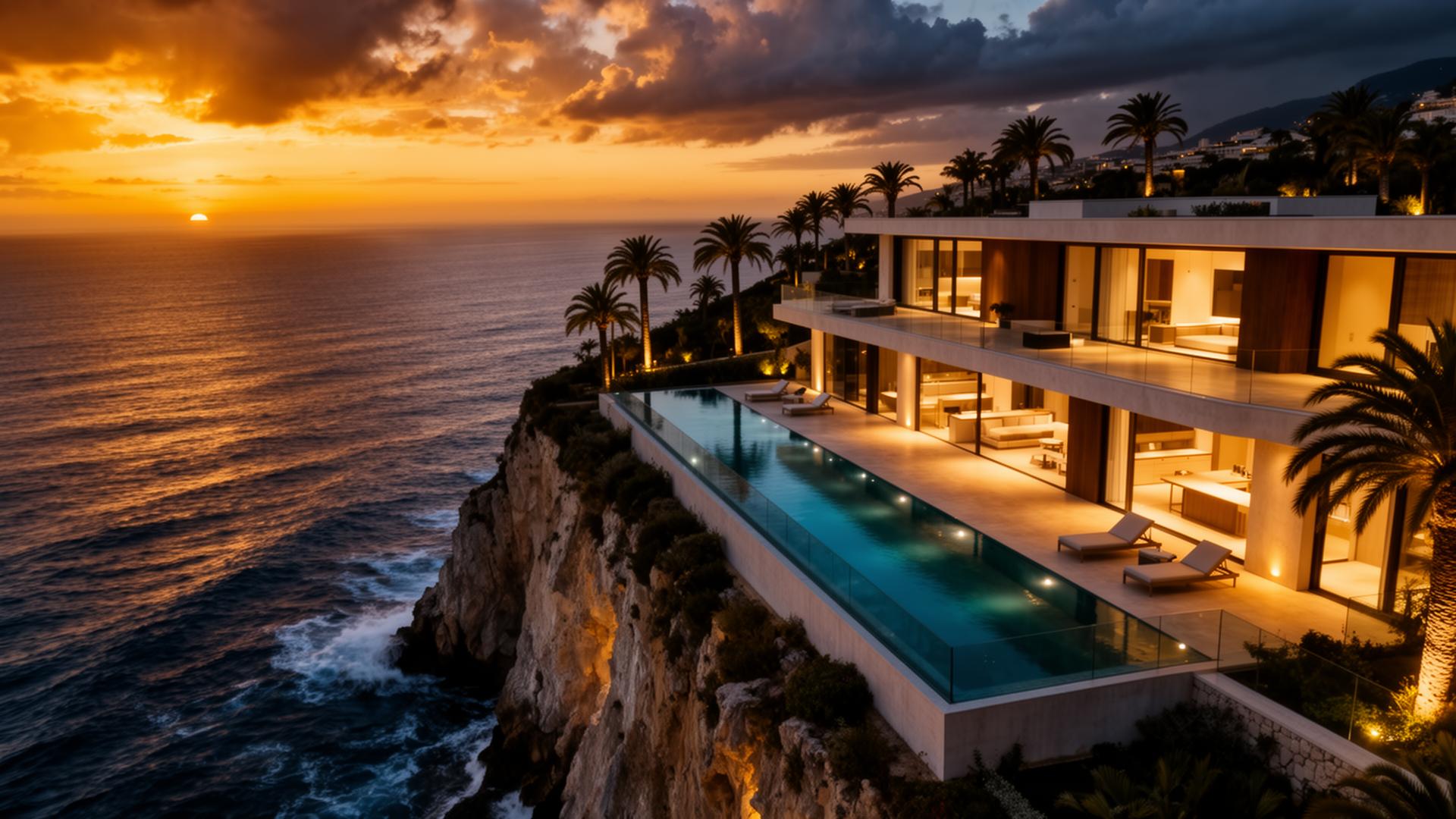 Luxury cliffside villa overlooking the Mediterranean